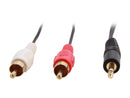 StarTech.com 3 ft Stereo Audio Cable - 3.5mm Male to 2x RCA Male - heaDPhone