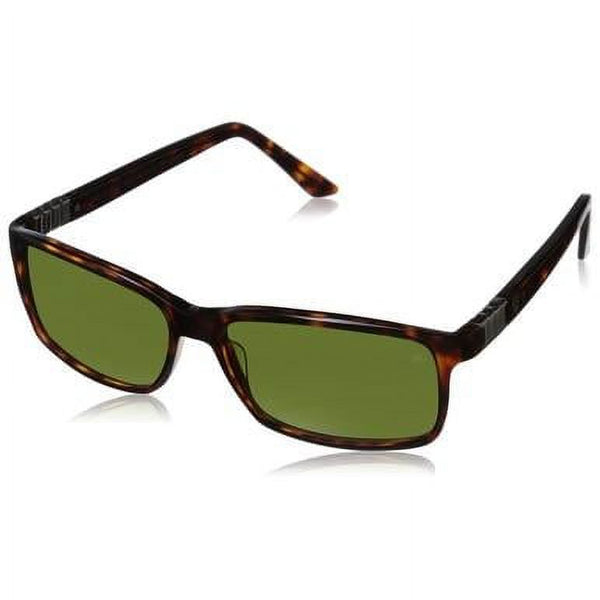 TAG Heuer Legend Rectangular 58mm Sunglasses - Tortoise Brown Frame/Green Lens Like New