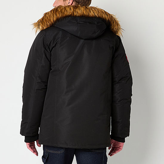 CANADA WEATHER GEAR MEN WATER RESIST HEAVYWEIGHT PARKA, OMCW373PZ, MEDIUM, BLACK
