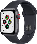 APPLE WATCH SE GPS CELLULAR 40mm SPACE GRAY ALUMINUM CASE MIDNIGHT SPORT - Like New