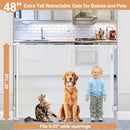 Heelalbaby 48" Extra Tall Baby Gates Dogs 55" Wide Retractable - Scratch & Dent
