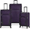 U.S. Traveler Aviron Bay Softside Spinner 3 Piece Luggage US08125L - Purple Like New