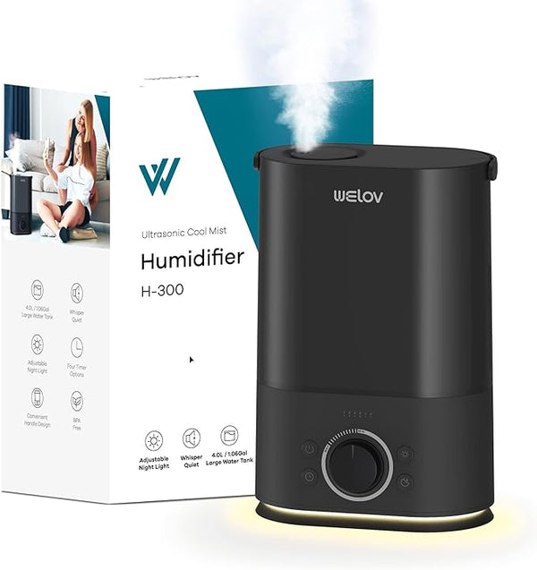 WELOV Humidifiers for Bedroom, 4L Home Humidifiers for Large Room H300G - Gray Like New