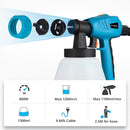Tilswall 800W HVLP Paint Sprayer High Power Electric Spray Gun 3 Nozzle - BLUE - Like New