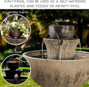 Bernini Alba Cordless Water Fountain 26" Battery Powered Water Fountains - Grey - Like New