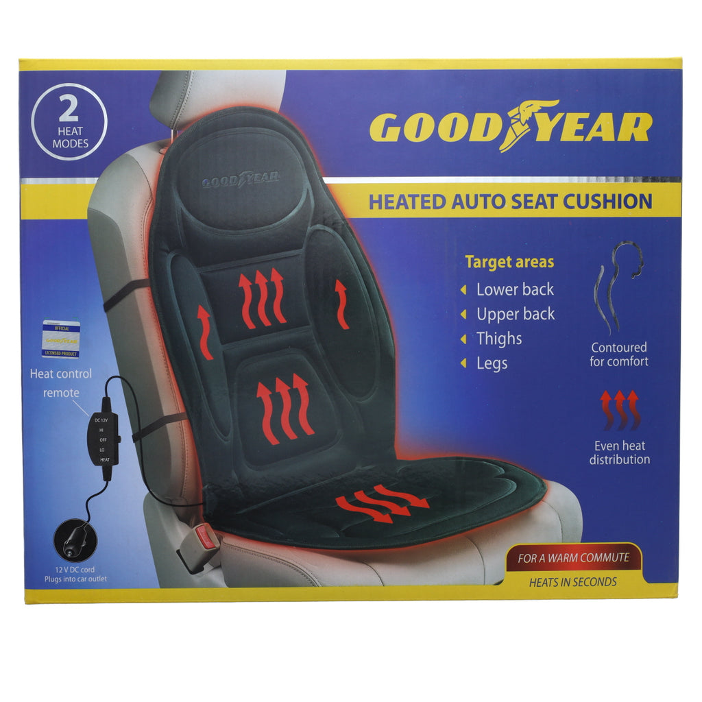 Goodyear GY1140 Heated Car Seat Cushion 12 Volt Seat Warmer for Truck –