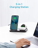 Anker Foldable 3-in-1 Wireless Charging Adapter 335 Wireless Charger - BLACK - Like New