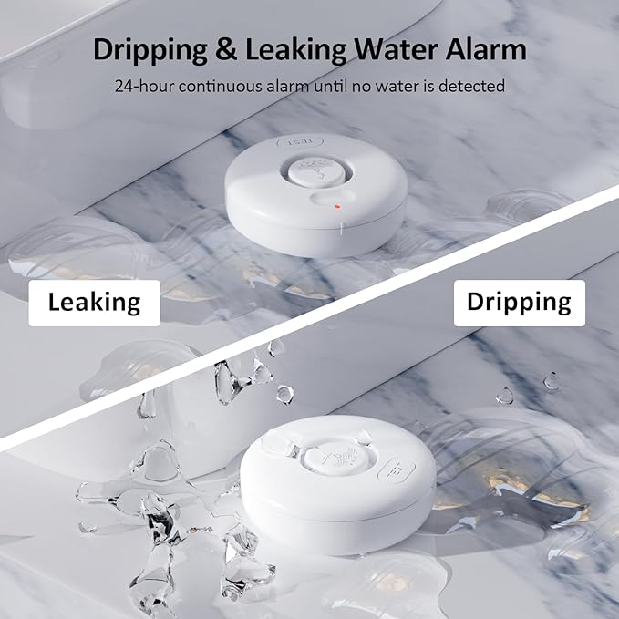 WiFi Water Leak Detector 5-Pack – 120dB Adjustable Loud Sensor With Hub, Wireless Drip Alarm & App Alerts For Home, Kitchen, Bathroom, Sink, Laundry