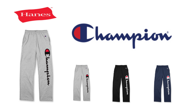 OP890A Hanes Champion Kids Double Dry Fleece Sweatpants Pockets Script Logo New
