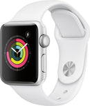 Apple Watch Series 3 GPS, 38MM - Silver Aluminum Case with White Sport Band - Like New