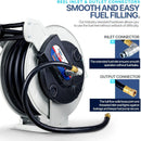 AlphaWorks Mountable Retractable Fuel Hose Reel - 3/4" x 65' Ft, 300 Max PSI, 1"