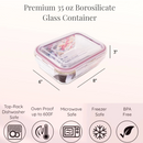 LEXIHOME LEXI HOME RECTANGLE 35 OZ. GLASS FOOD STORAGE CONTAINER RED LOCKING LID - Like New