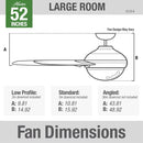 Hunter Fan Company 51314 Aerodyne Ceiling Fan, 52 - Matte Black - Like New