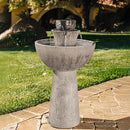 Bernini Alba Cordless Water Fountain 26" Battery Powered Water Fountains - Grey - Like New