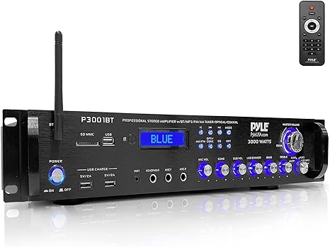 PYLE P30001BT Bluetooth Hybrid Amplifier Receiver 3000W Home Theater - Black Like New