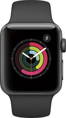 APPLE WATCH SERIES 2 38MM SPACE GRAY ALUMINIUM CASE BLACK SPORT BAND MP0D2ZP/A - Like New