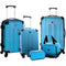 Travelers Club Chicago Plus Carry-on Luggage and Accessories Set of 5 Piece Teal Like New