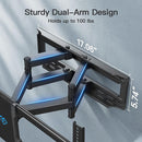PERLESMITH Full Motion TV Wall Mount for 37-75 inch TVs PSLF10 - Black - Like New