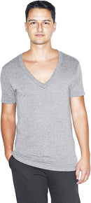 TR461W American Apparel Unisex Tri-Blend Deep V-Neck Short Sleeve T-Shirt - Brand New