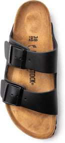 0051193 Birkenstock Unisex Arizona Black Leather Sandal Black 10 Like New