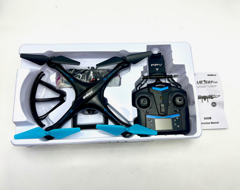 Force1 U45W FPV Drone Camera for Adults VR Ready Quadcopter RTF - BLACK/BLUE Like New