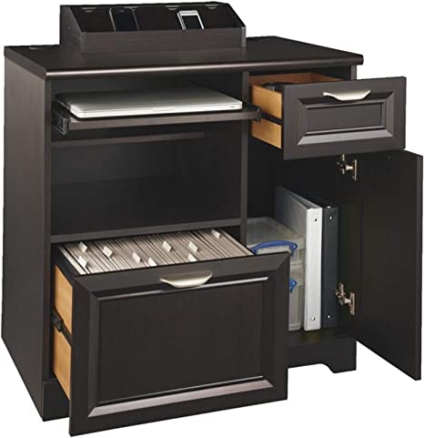 Realspace Magellan Tech Station Printer Stand 821202 - Espresso Like New