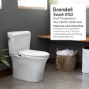 Brondell Bidet Toilet Seat, Elongated, Dual Temperature/Nozzle, S102-EW - White - Like New