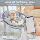 BabyBond Baby Swings for Infants Bluetooth Infant Swing 10 Preset Songs - Silver - Like New