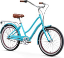 sixthreezero EVRYjourney 3-Speed Bicycle, 24" Wheels, Brown Seat, Grips - TEAL - Like New