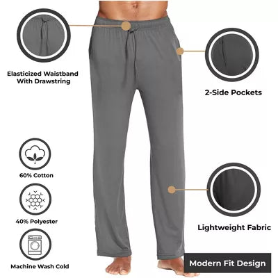 BLUE ICE MEN'S MODERN FIT CLASSIC LOUNGE PANTS - SIZE: MEN XL