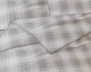 BIBB HOME 3 PIECE FLANNEL DUVET COVER SET, INSERT EXCLUDED,FULL/QUEEN,GRAY PLAID - Like New