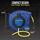 Goodyear Air Hose Reel - 3/8" x 50' Ft, 3' Ft Lead-In Hose, 1/4" NPT