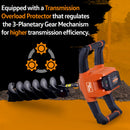 SuperHandy Electric Earth Auger and Drill Bit - 48V 2Ah Battery System, 6" x 30"