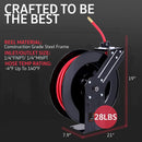 SuperHandy Industrial Retractable Air Hose Reel - 3/8" x 50'FT, 1/4" NPT
