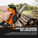 SuperHandy Mini Electric Chainsaw - 8" Bar 20V 2Ah Li-Ion Cordless Battery
