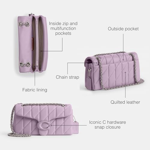 COACH QUILTED TABBY SHOULDER BAG 26 WITH CHAIN SOFT PURPLE - SOFT PURPLE - Brand New