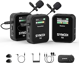 SYNCO Wireless Lavalier Microphone 2.4G Dual Transmitter G2A2 - - Scratch & Dent