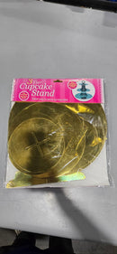 GENERIC 3 TIER CUPCAKE STAND, STORE FLAT - GOLD - Like New