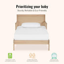 Dream On Me Brookside 3-in-1 Toddler Bed, Gold, White Oak - Brand New