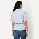 Amazon Essentials Womens Oversized Fit Linen Blend Wide Sleeve Shirt M - Brand New
