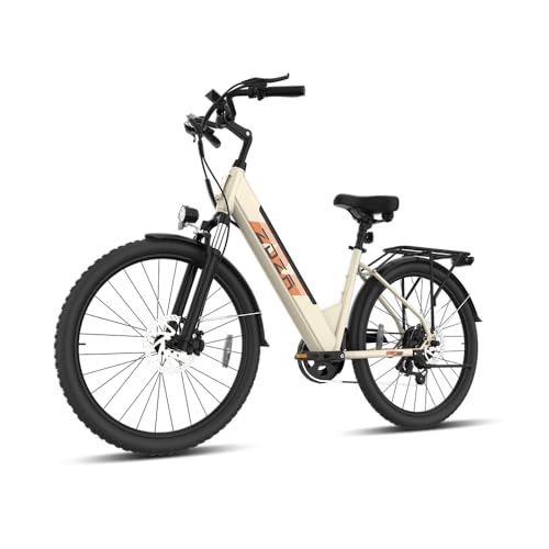 ZDZA ELECTRIC BIKE ZA02 1200W PEAK MOTOR 26'' CITY CRUISER EBIKE - DESERT WHITE - Like New