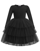 ARSHINER TODDLER TUTU DRESS GIRLS LONG SLEEVE FALL 2T - BLACK - Like New