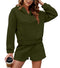 Womens 2 Piece Sweatsuit Outfits Half Zip Hoodie Sweat Shorts Pockets Luge Green - Brand New