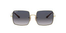 RAY-BAN WOMENS RB1971 SQUARE SQUARE SUNGLASSES 54MM SILVER/AZURE GRADIENT BLUE - Like New