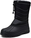 Jousen Mens Waterproof Snow Boots Warm Slip on Winter Boots AMY690A - Black 11.5 - Brand New