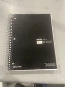 OFFICE DEPOT WIREBOUND NOTEBOOK 8" X 10-1/2", WIDE RULED, 180 SHEETS - BLACK - Like New