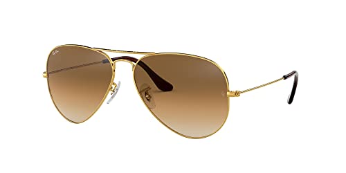 RAY BAN RAY-BAN RB3025 CLASSIC AVIATOR SUNGLASSES - GOLD/CLEAR GRADIENT BROWN - Like New