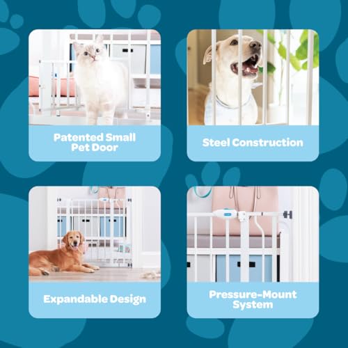 0930-PW CARLSON PET PRODUCTS METAL GATE - WHITE - Like New