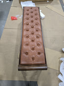 LYDIA 58" STORAGE BENCHES PU LEATHER UPHOLSTERED BED BENCH SOLID - CARAMEL BROWN - Like New