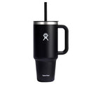 HYDRO FLASK TUMBLER HANDLE LID STRAW INSULATED STAINLESS STEEL - BLACK - Like New